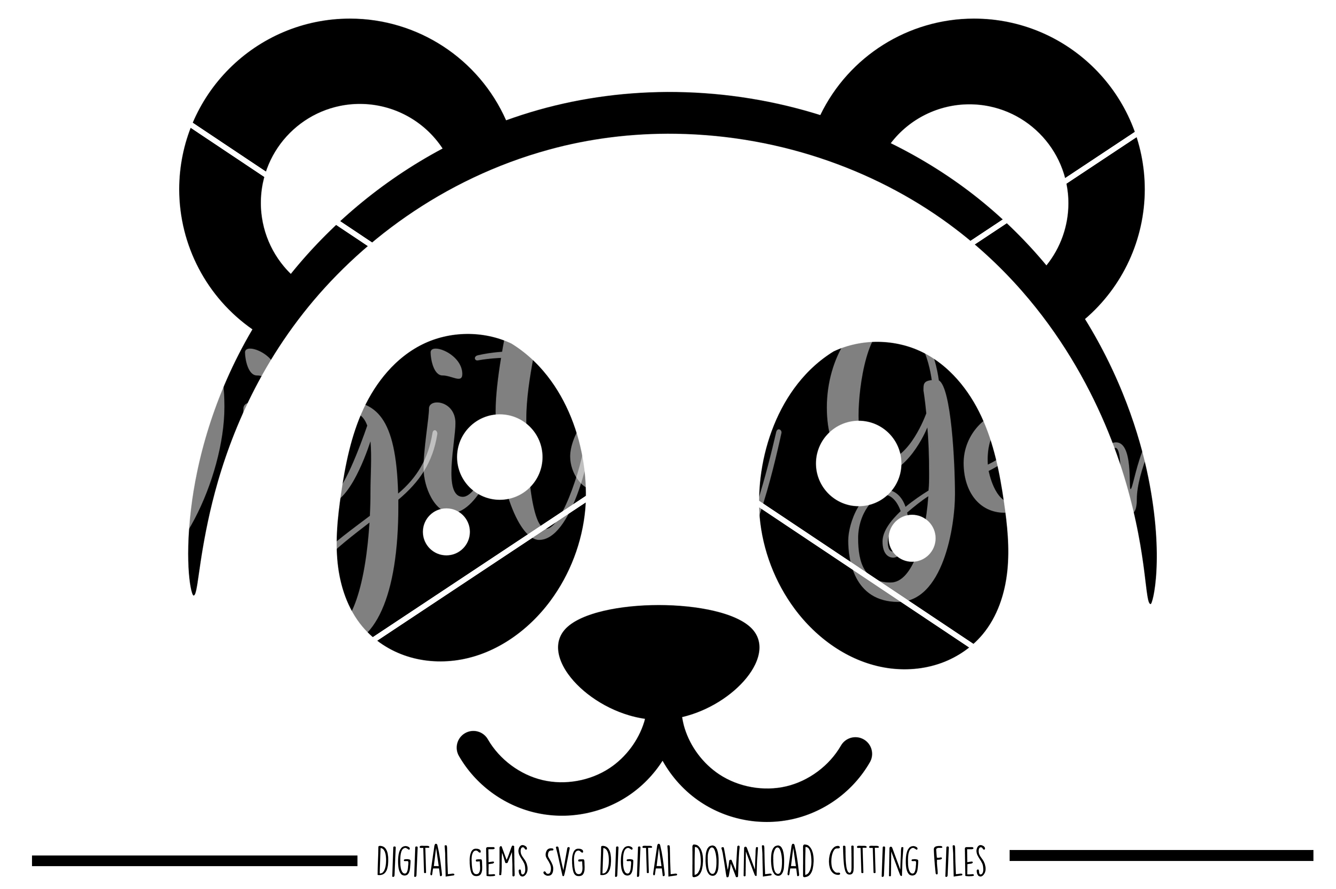 Panda face SVG / EPS / DXF / PNG files (101289) | SVGs | Design Bundles