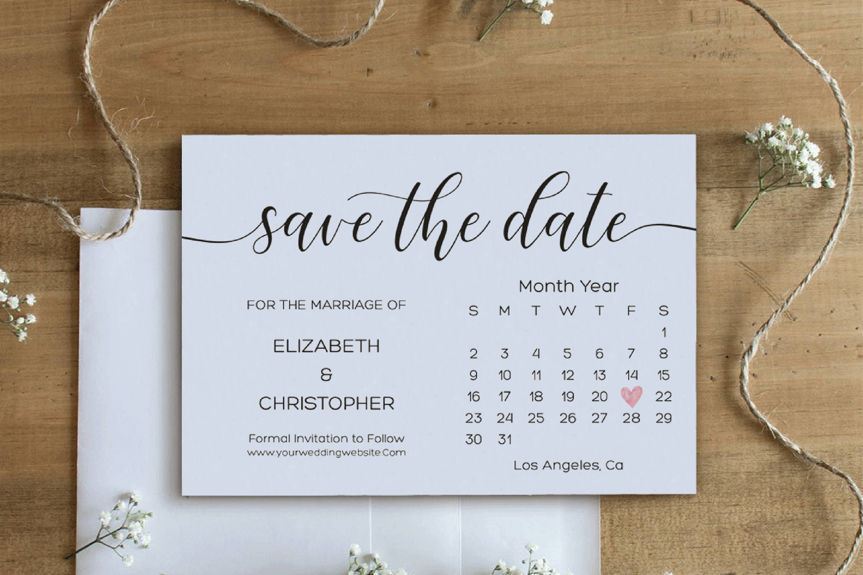 Save the Date, Printable Save the Date Wedding template