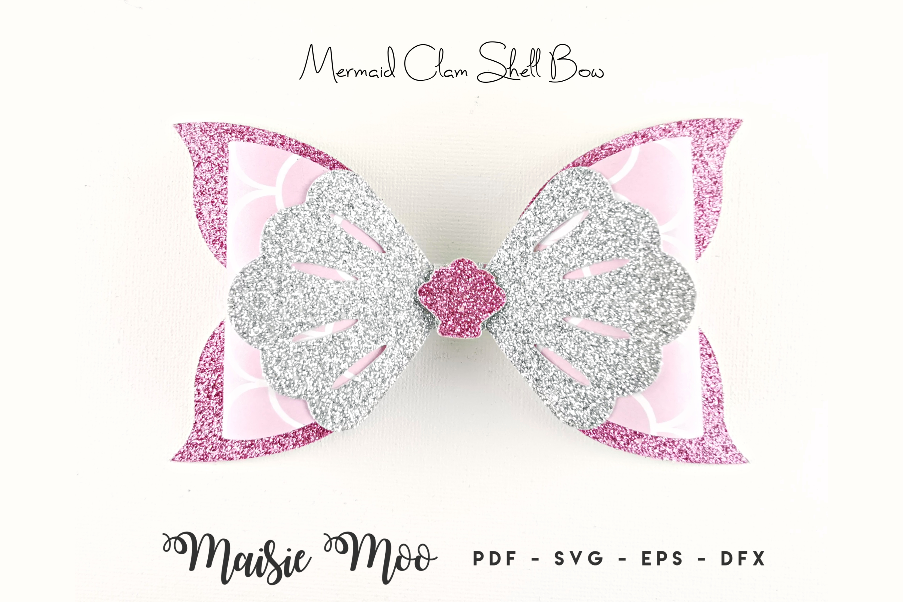 Mermaid Bow SVG Collection, Mermaid Tail Bow Template SVG