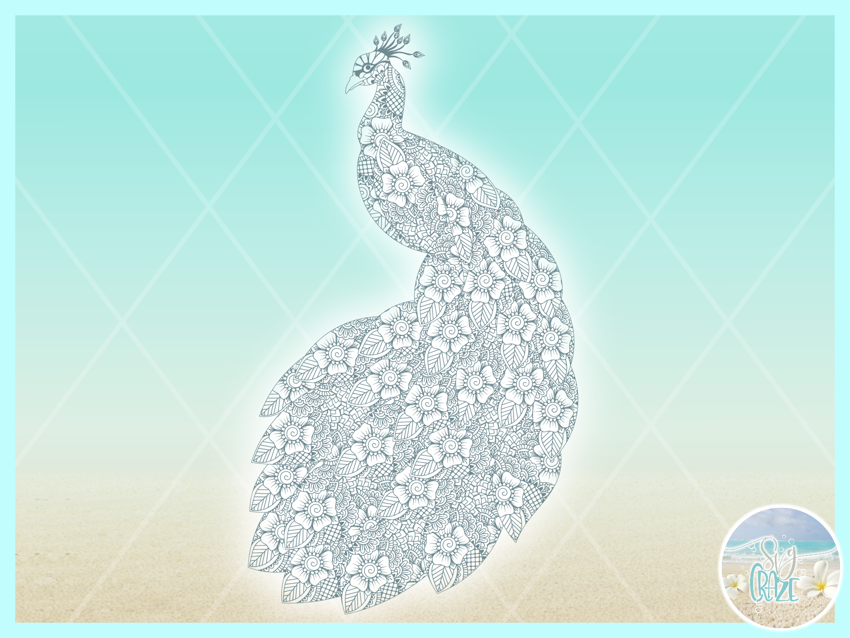 Download Beautiful Peacock Mandala Zentangle Svg Dxf Eps Png Pdf (221155) | SVGs | Design Bundles