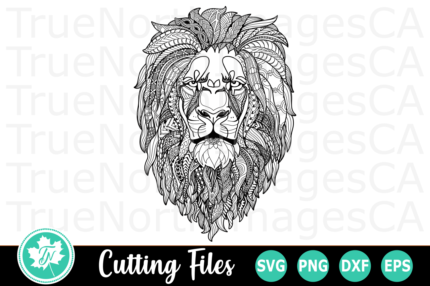 Zentangle Lion - An Animal SVG Cut File (199812) | Cut Files | Design ...