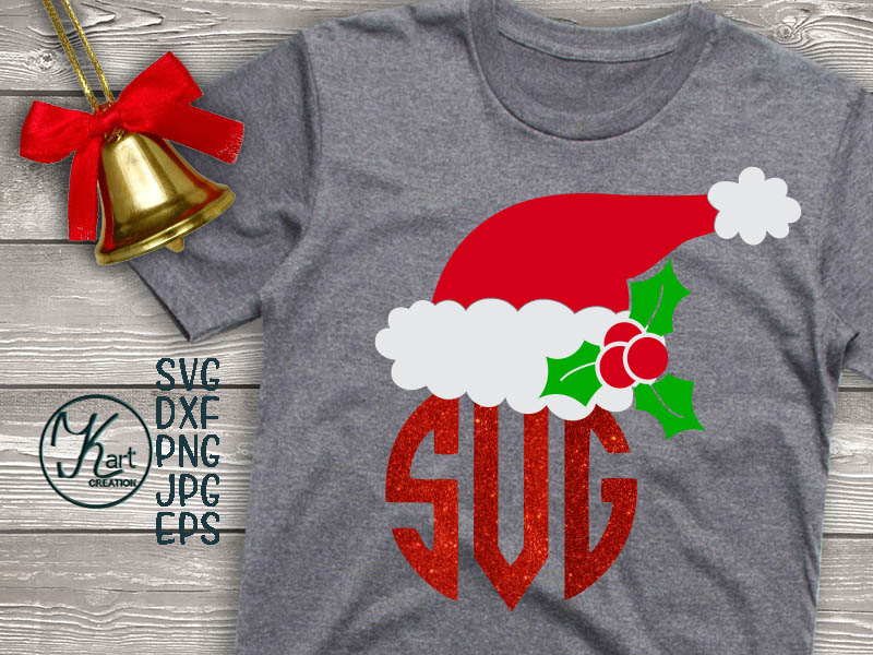 Download Santa hat svg, Santa hat monogram svg, Christmas svg clipart