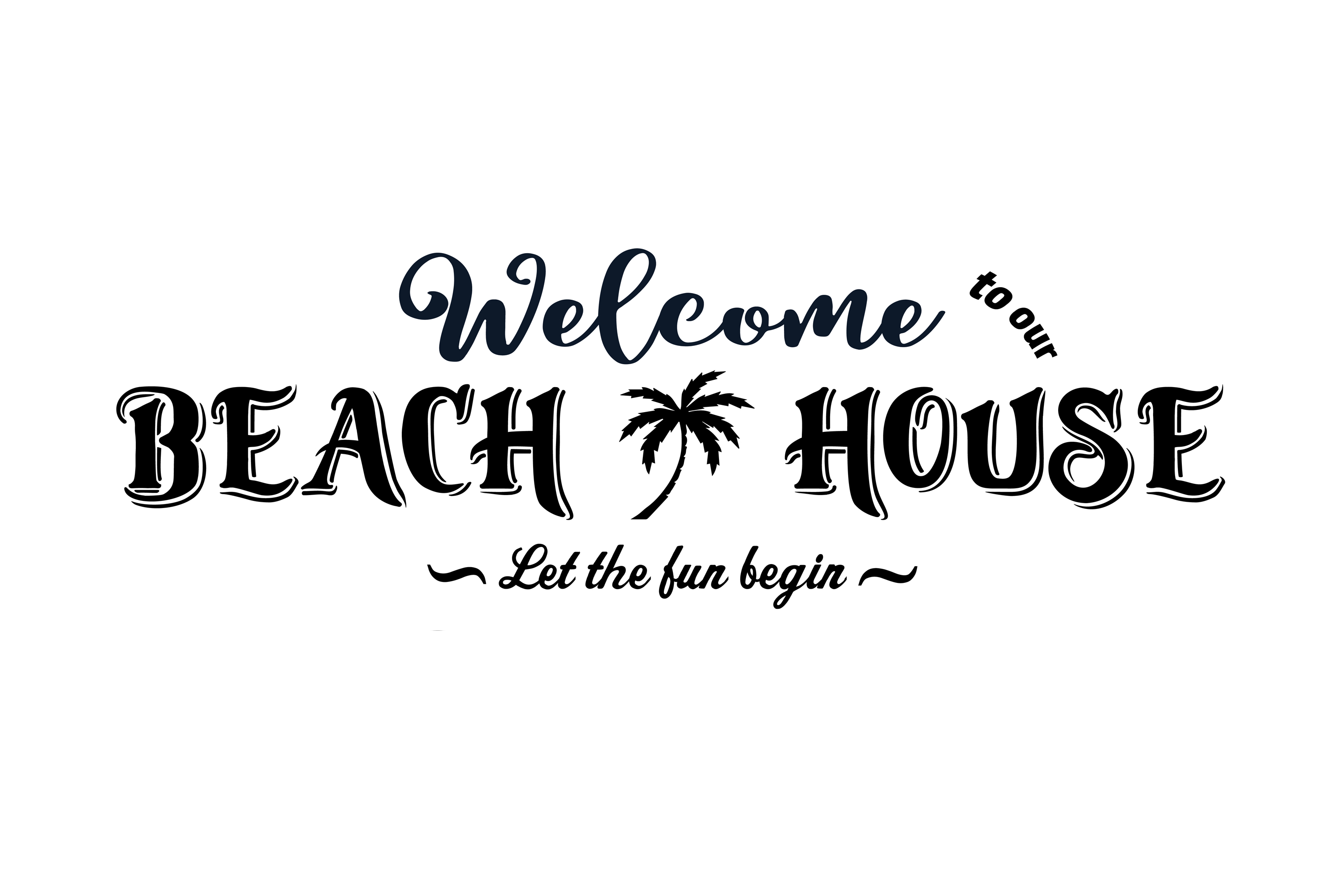 Welcome To Our Beach House Porch Sign (270681) | Cut Files | Design Bundles