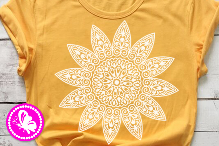 Download Mandala Zentangle Sunflower svg Floral decor Flowers print