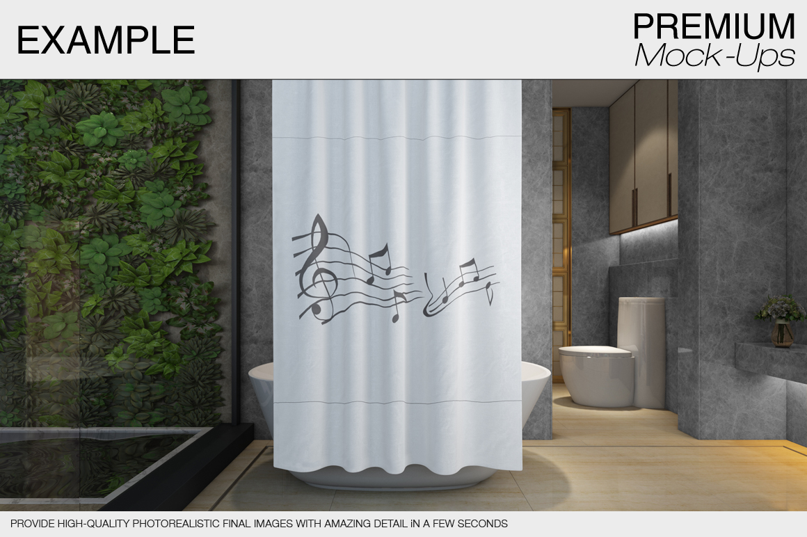 Download Shower Curtain Mockups (50756) | Mock Ups | Design Bundles