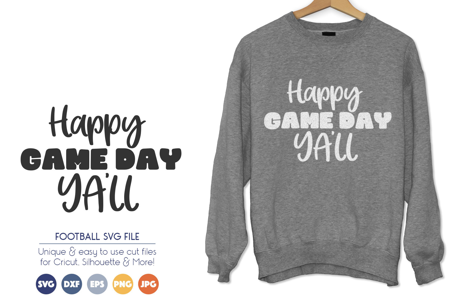 Download Football SVG Cut Files - Happy Game Day Y'all