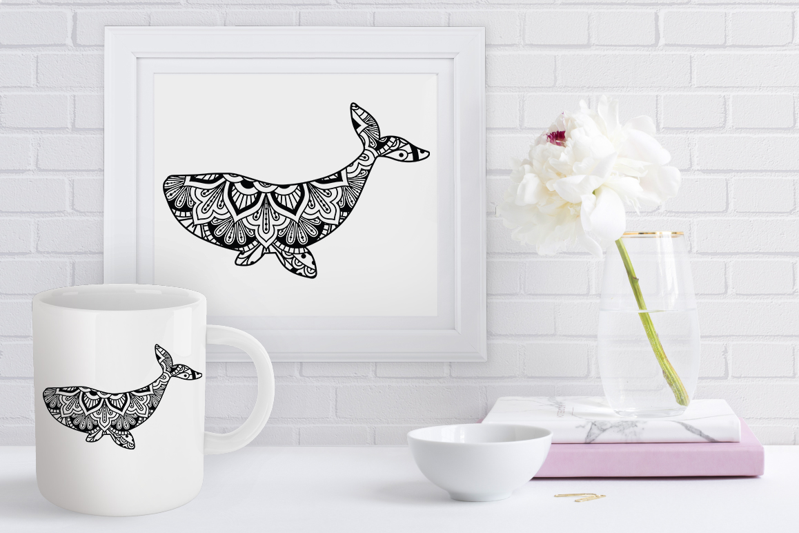 Download Whale Mandala SVG Cut Files, Whale Mandala Clipart.