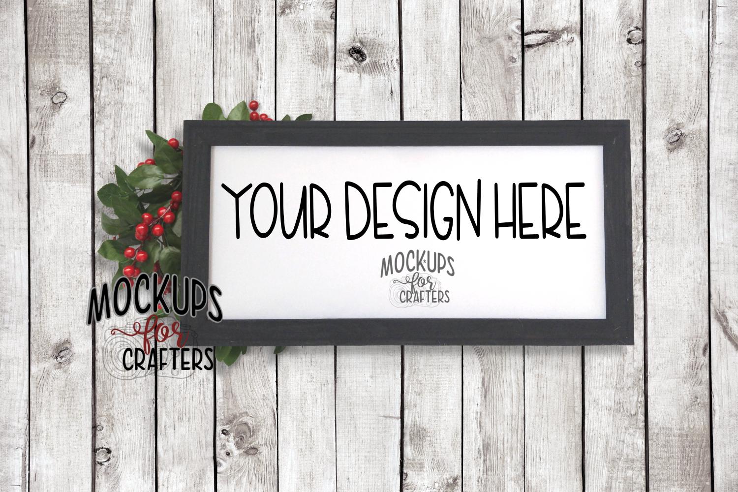 Download MOCK-UP REVERSE CANVAS 10x20, berry wreath, Christmas ...