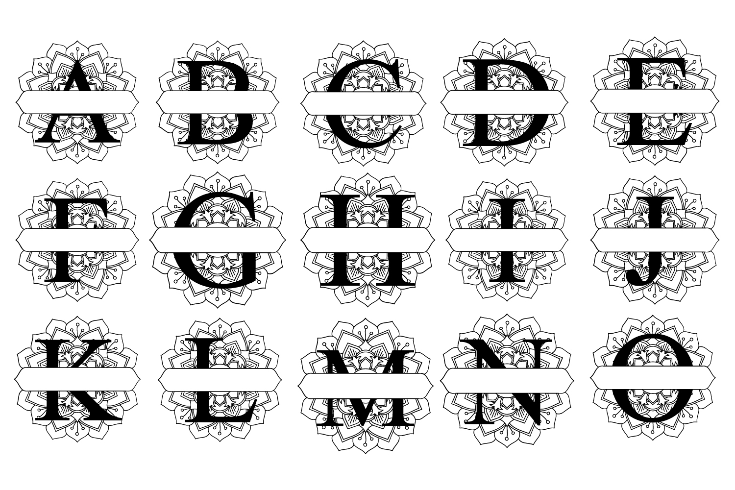 Download Mandala Alphabet Svg Free Printable Layered Svg Cut File