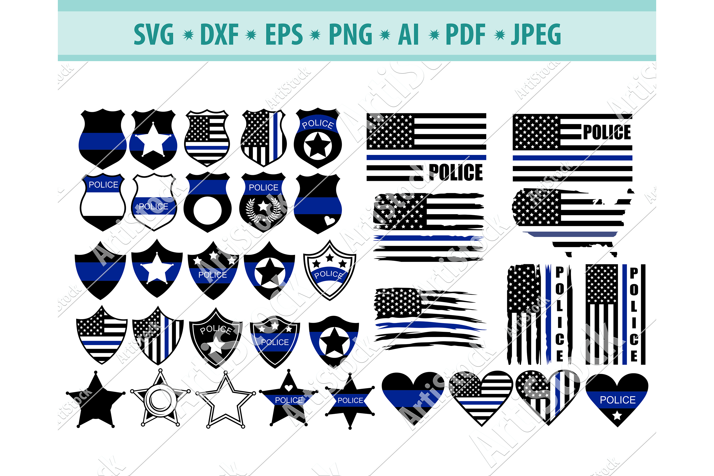 Download Thin blue Line SVG, Police Svg, Police Badge Png, Dxf, Eps ...
