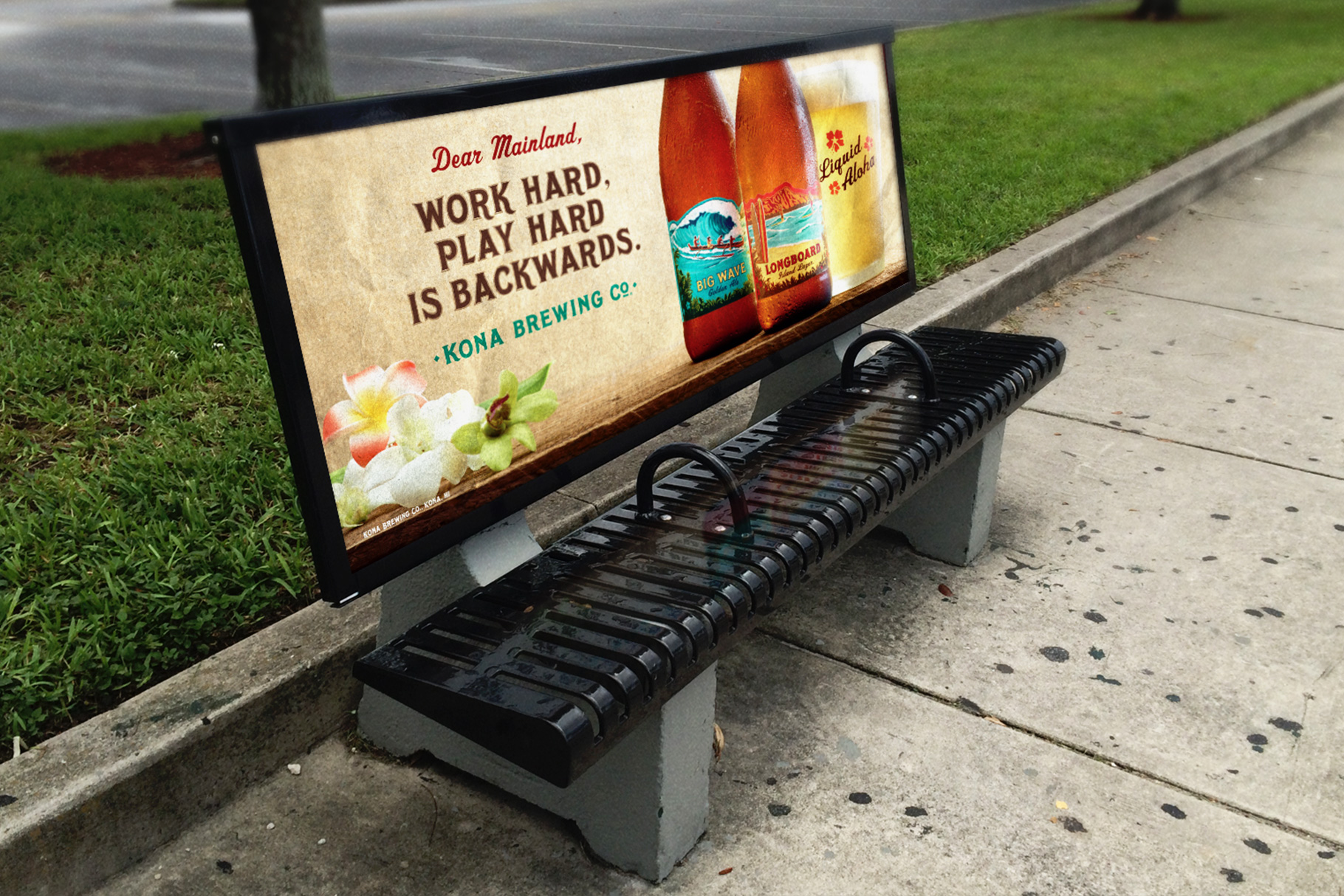 Download Bus Stop Bench Advertisement Mockup