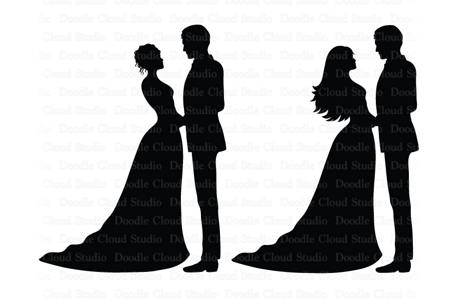 Wedding SVG, Bride and Groom SVG, Wedding Clipart, Married.