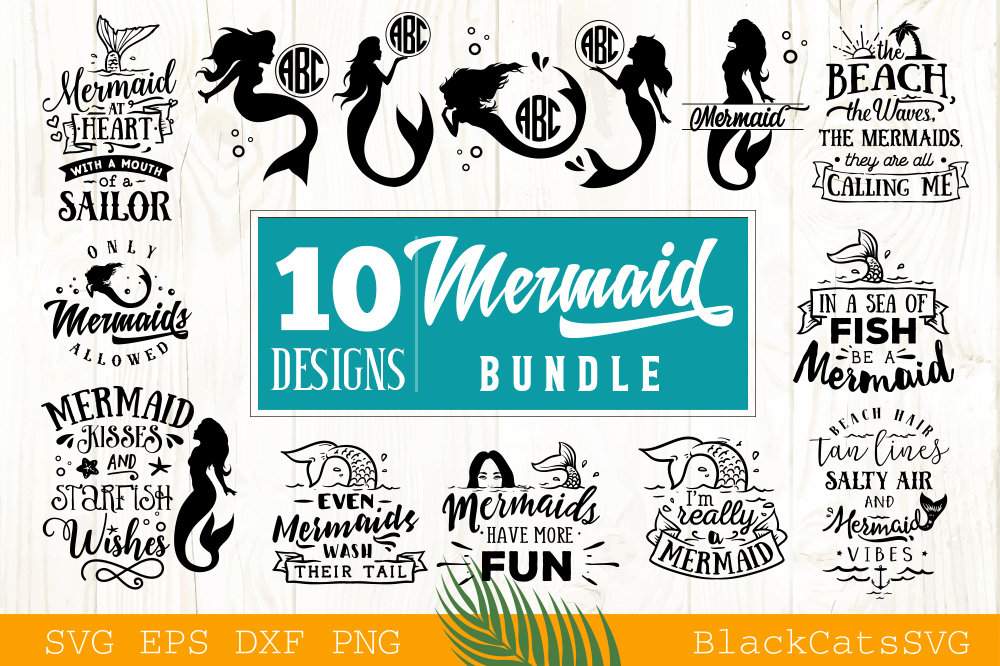 Download Mermaid SVG bundle 10 designs