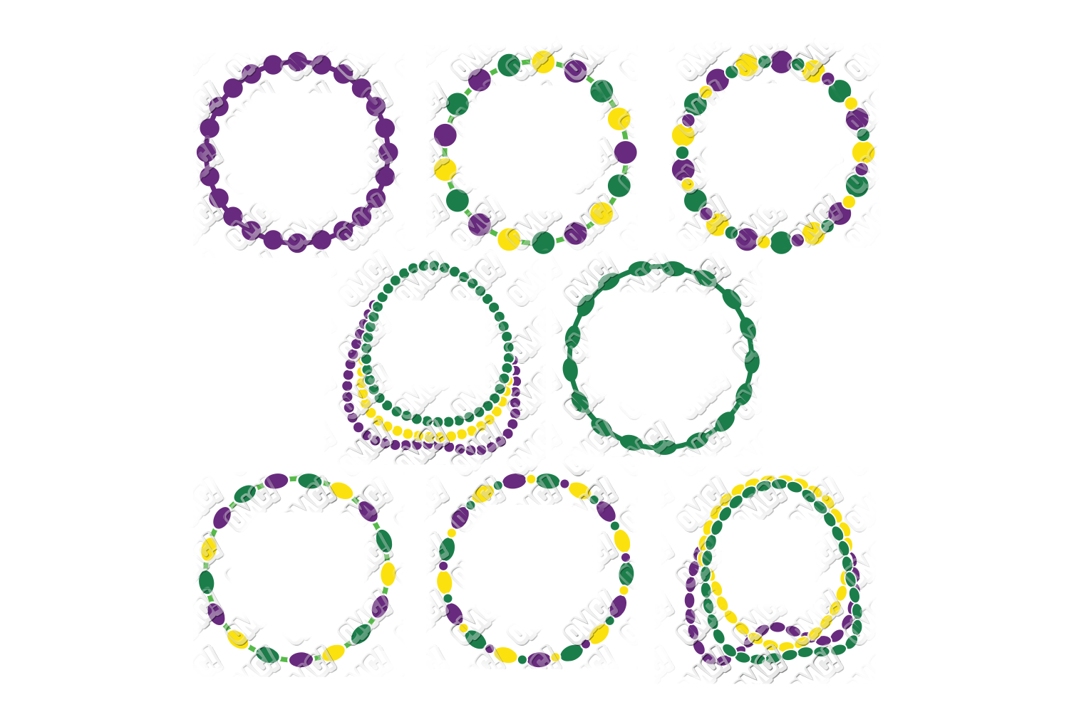 Download Mardi Gras Beads SVG Bundle in SVG, DXF, PNG, EPS, JPEG