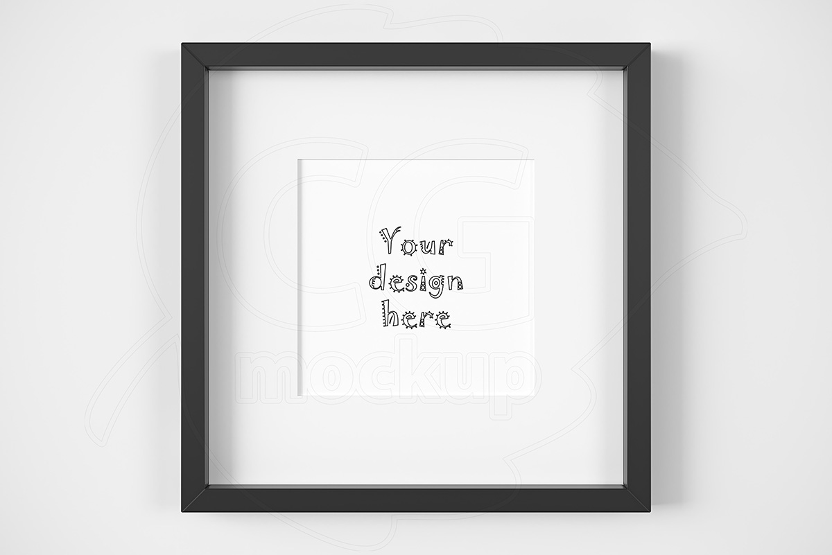 Styled black matted frame mockup