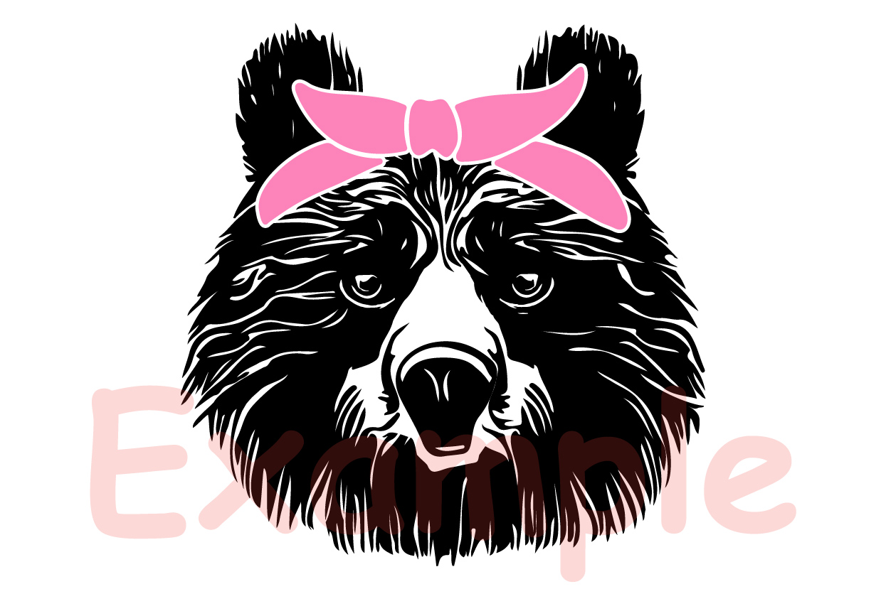 Download Bear Head whit Pink Bandana SVG football 1015S (146655 ...