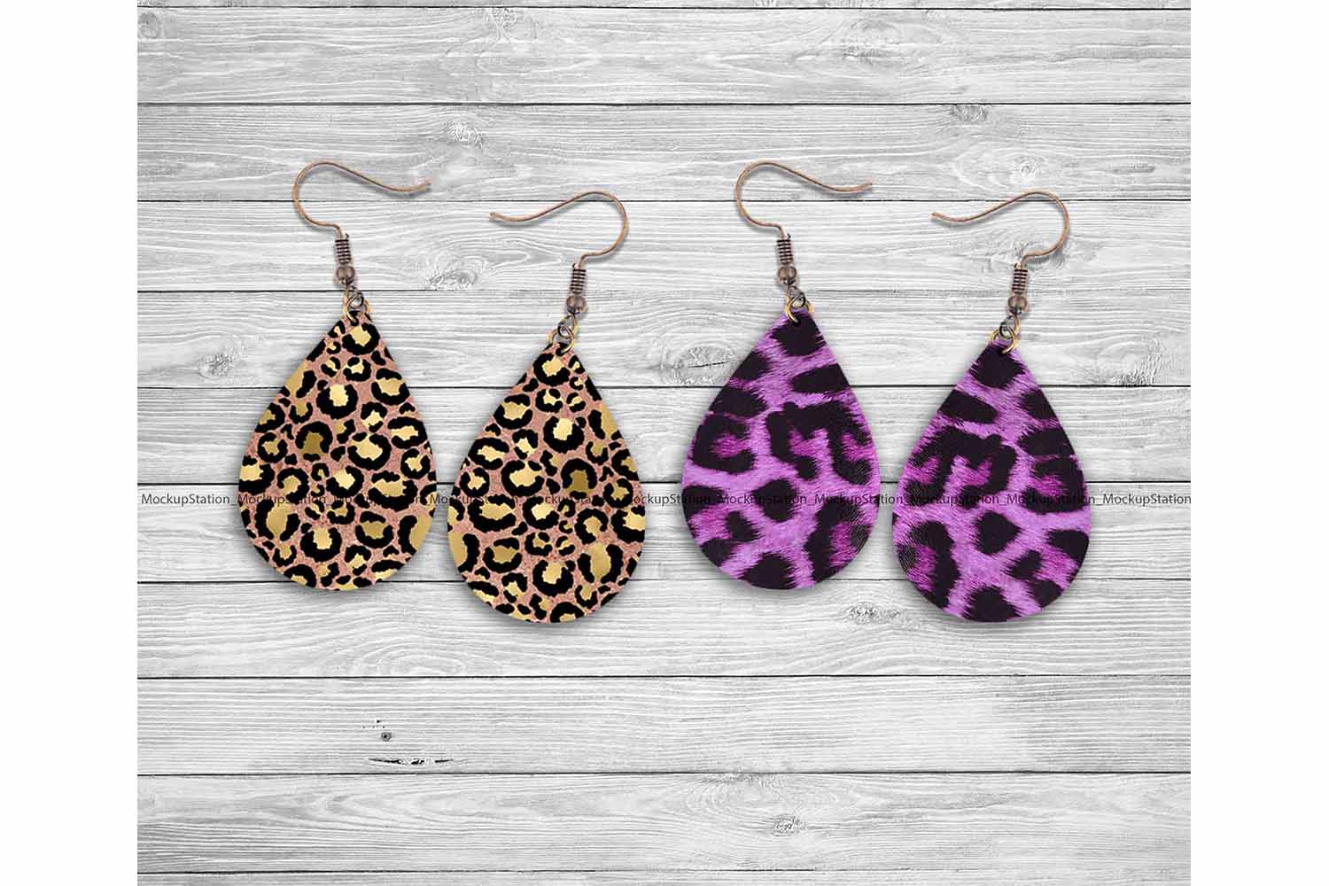 Download Cheetah Drop Earring Sublimation Design Bundle, Teardrop