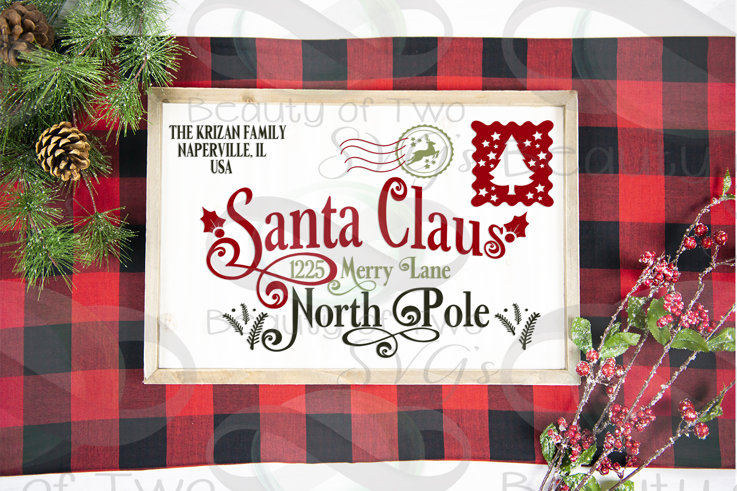 Download Santa Letter svg sign design Last Name customize sign svg