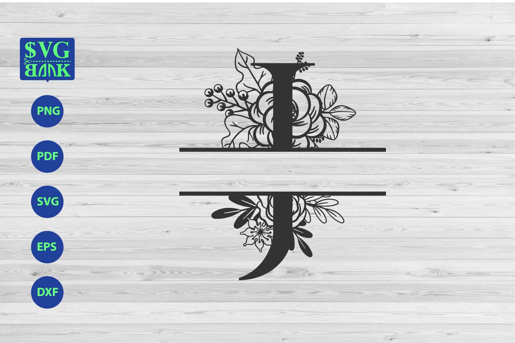 Download Split monogram letter J Svg, Alphabet floral initial logo J