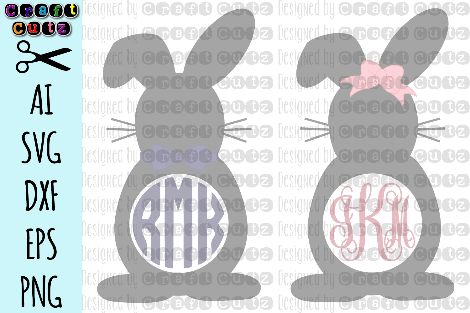 Monogram Easter Bunny svg, Cute Easter svg, Monogram Cut Fil (223849) | SVGs | Design Bundles