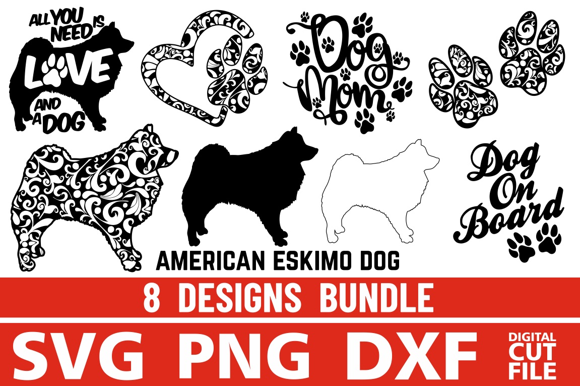 Download 8x American Eskimo Dog Bundle svg ,Dog Shapes svg, Paws ...