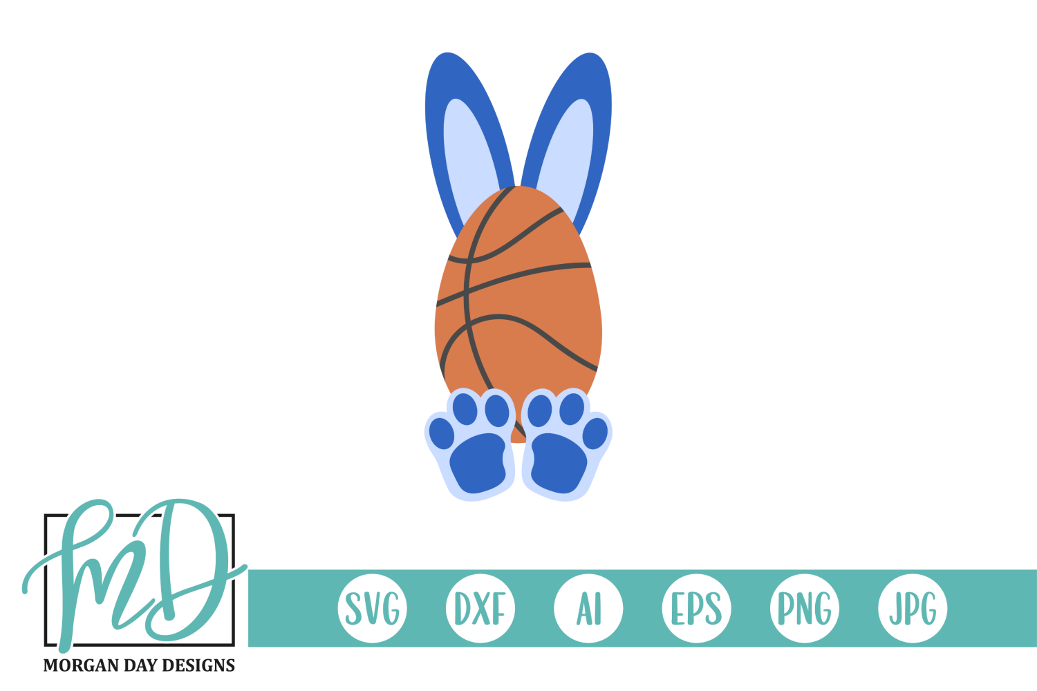 Basketball Easter Egg Bunny Sports Boys Easter SVG (215833