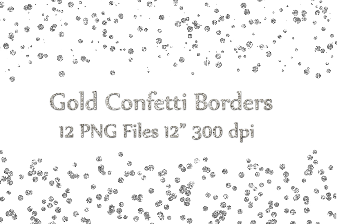 Silver Glitter confetti borders
