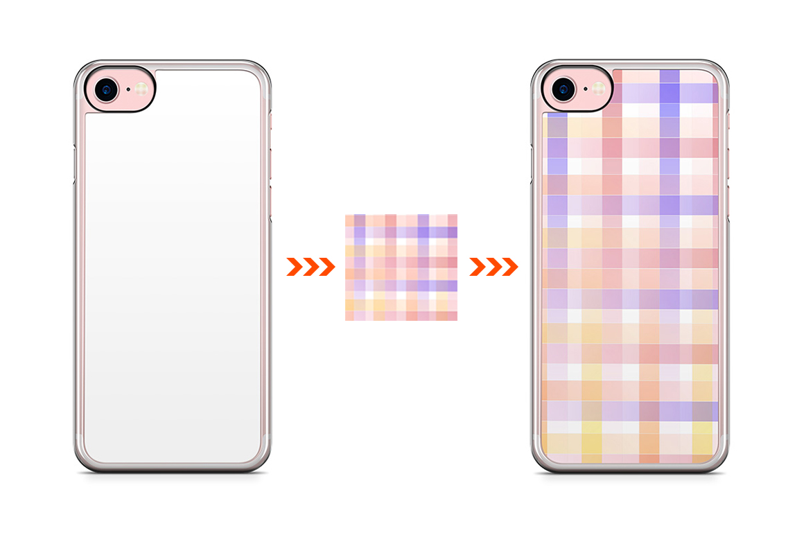 Download iphone 7-V1-V2-V3- 2d Clear case Mockup Back view (38097) | Mock Ups | Design Bundles