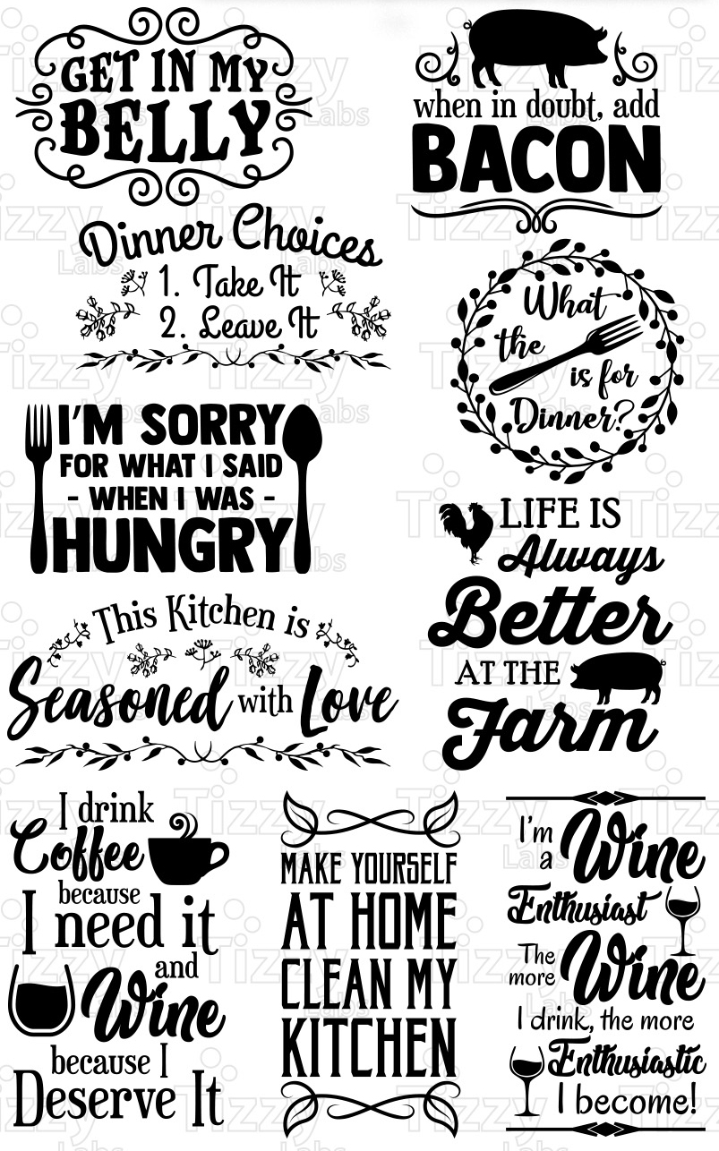 Download Country Kitchen Svg Bundle Set SVG Files - Svg Files for Cricut Svg Files for Silhouette Rustic ...