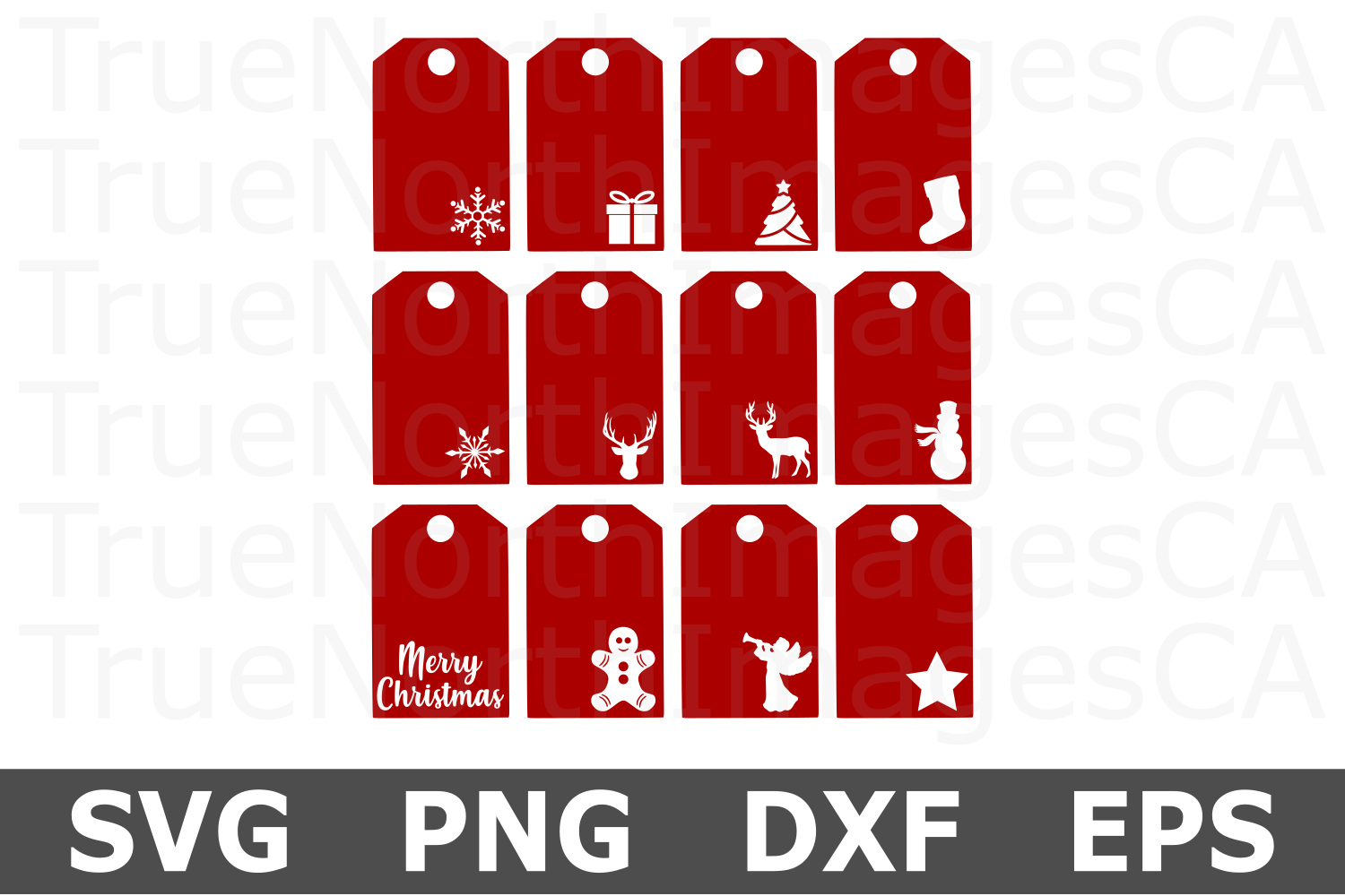 Christmas Gift Tags - A Christmas SVG Cut File