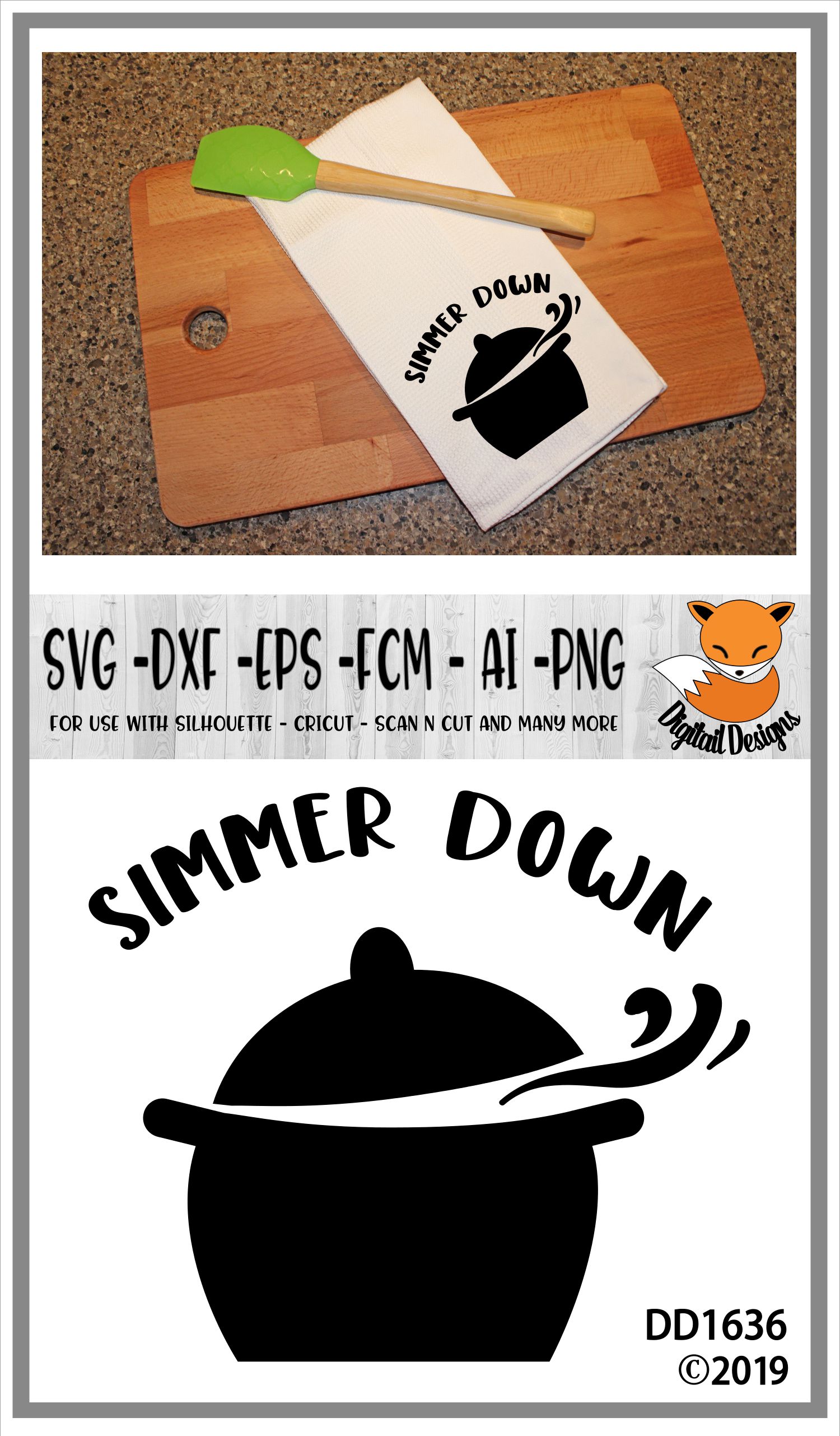 Simmer Down Crock  Pot  Kitchen SVG 334949 Cut Files 