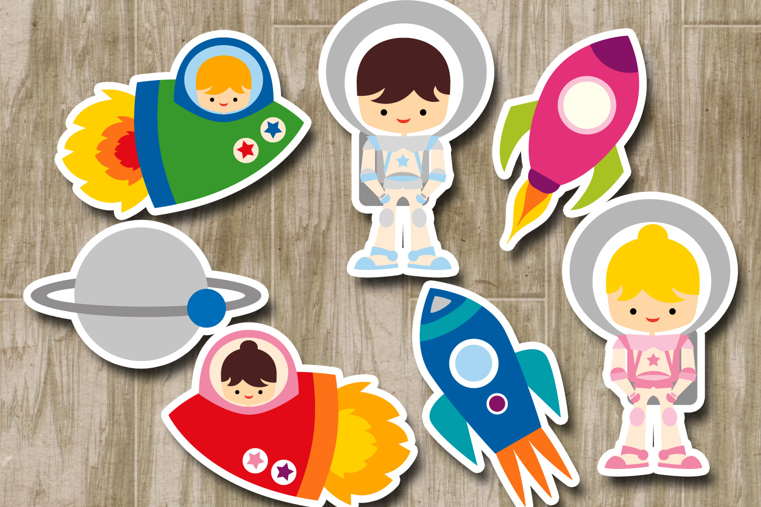 Astronauts Clipart Space Ship Rocket Planet Clip Art