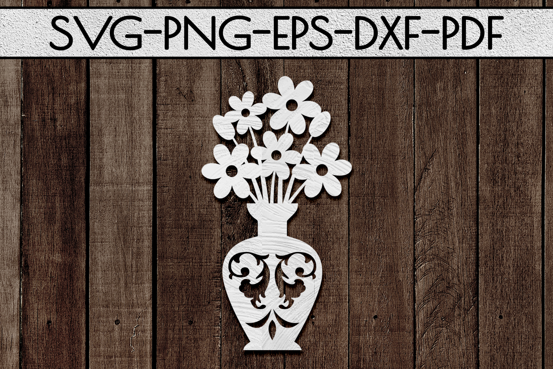 Download Flowers In Vase 1 Papercut Template, Spring Decor, SVG ...