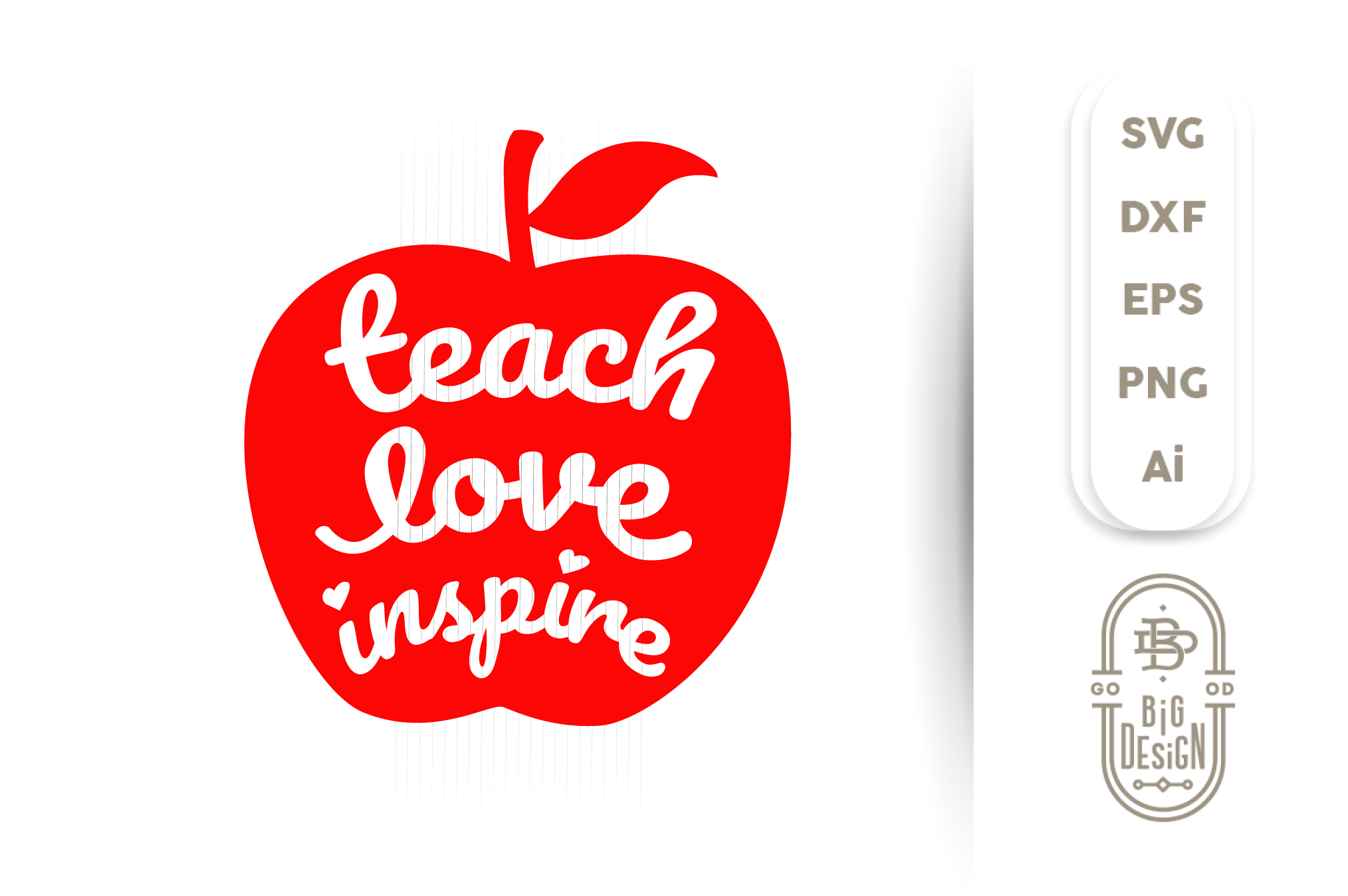 Teach Love Inspire SVG - Teacher Svg , Apple svg (255688) | SVGs