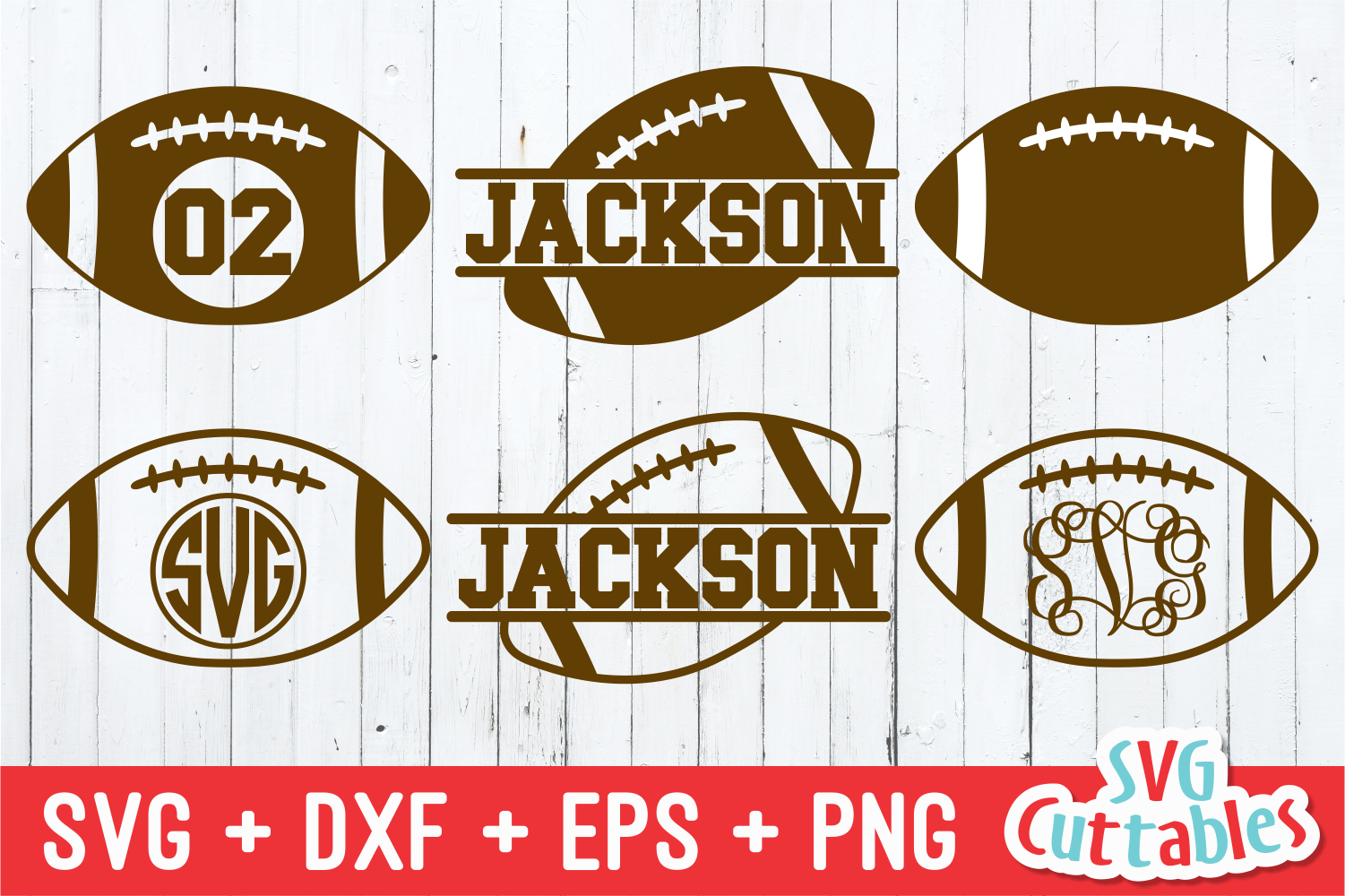 Download Football Monogram Frames | Football Cut File