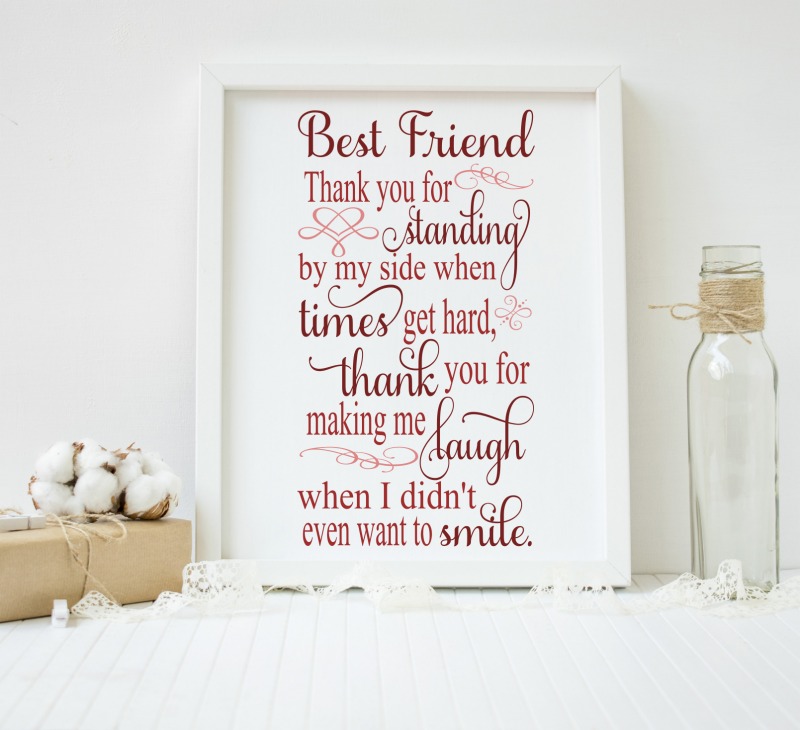 Best Friend Thank You For Standing By My Side (71786) | SVGs | Design ...