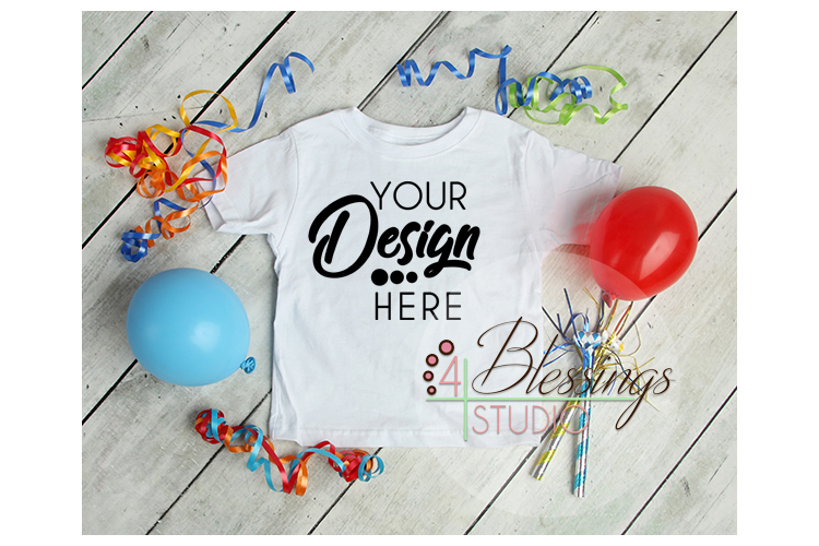 Birthday Mockup Blank White Kids TShirt Mock Up Template
