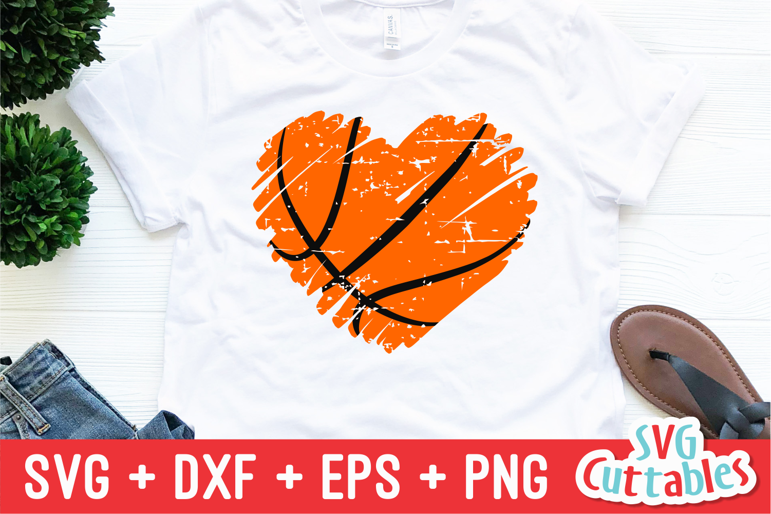 Basketball Heart Brush Strokes | svg Cut File