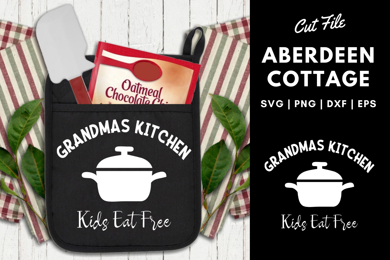 Download Grandmas Kitchen Kids Eat Free Pot Holder SVG| PNG | EPS