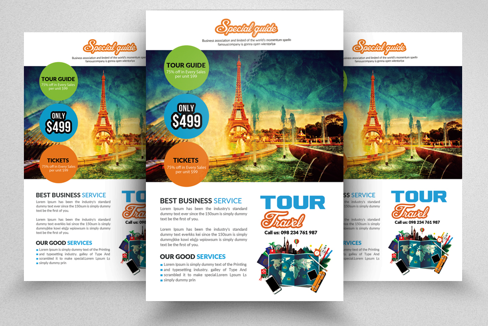 Tour Travel Agency Flyer Template 157021 Flyers Design Bundles