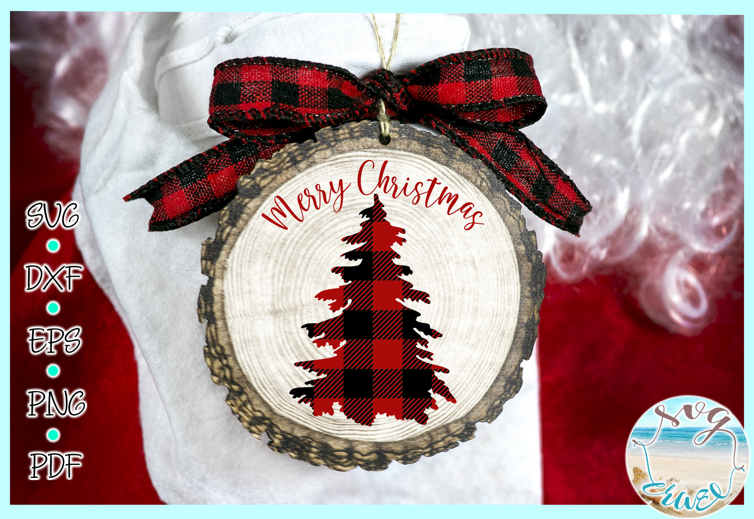 Download Merry Christmas Tree Buffalo Plaid Svg Dxf Eps Png PDF files