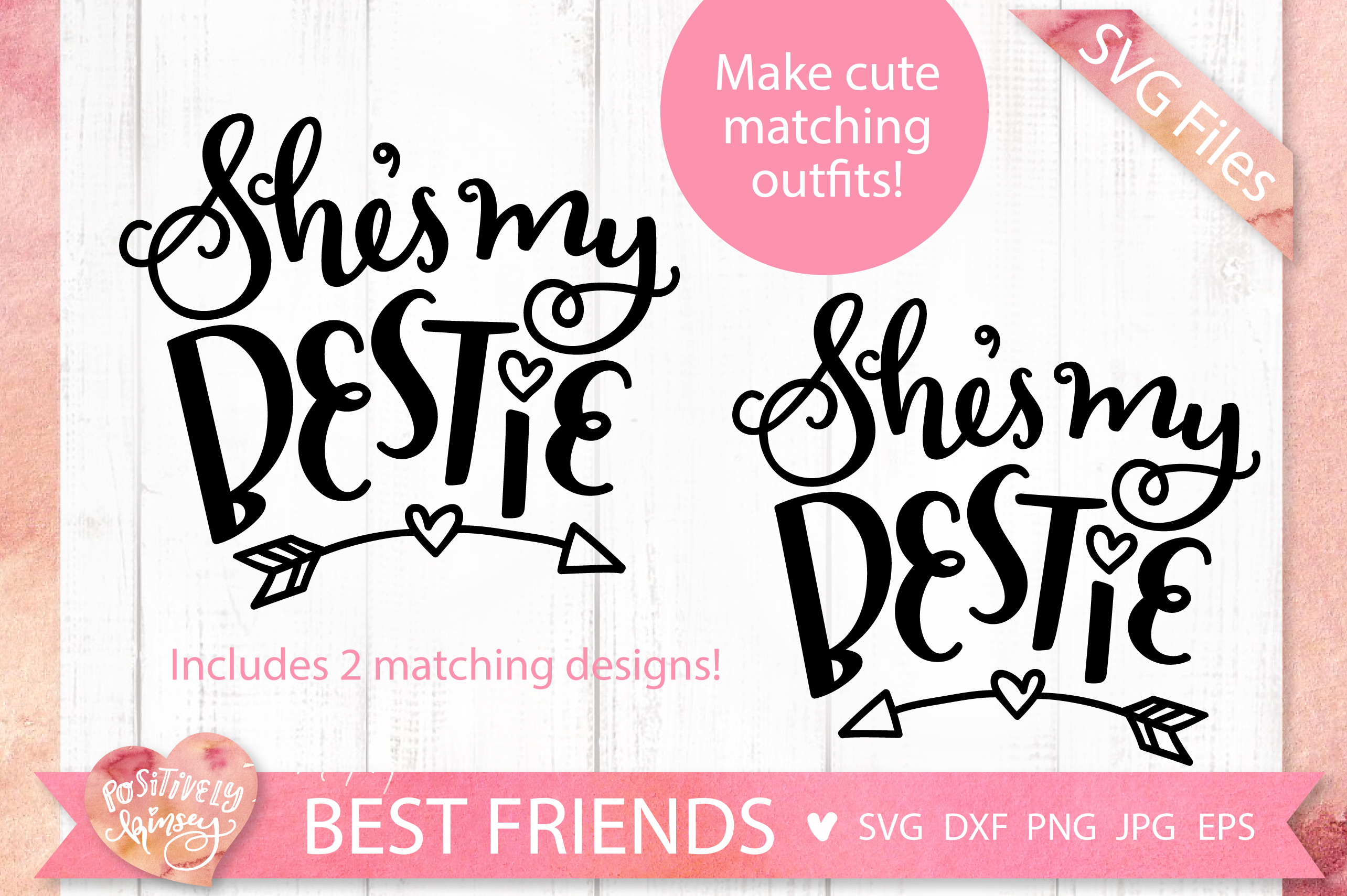 Download Best Friends SVG DXF PNG EPS JPG She's My Bestie SVG Files (318083) | SVGs | Design Bundles