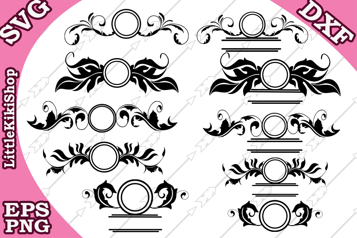 Download Flourish Monogram Svg, Flourish Frame Svg, Swirl Border Svg