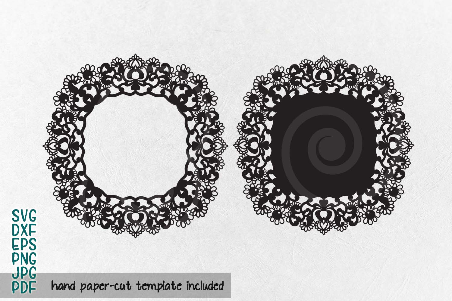 Download Doily Lace Monogram Photo Frame paper vinyl cut template ...