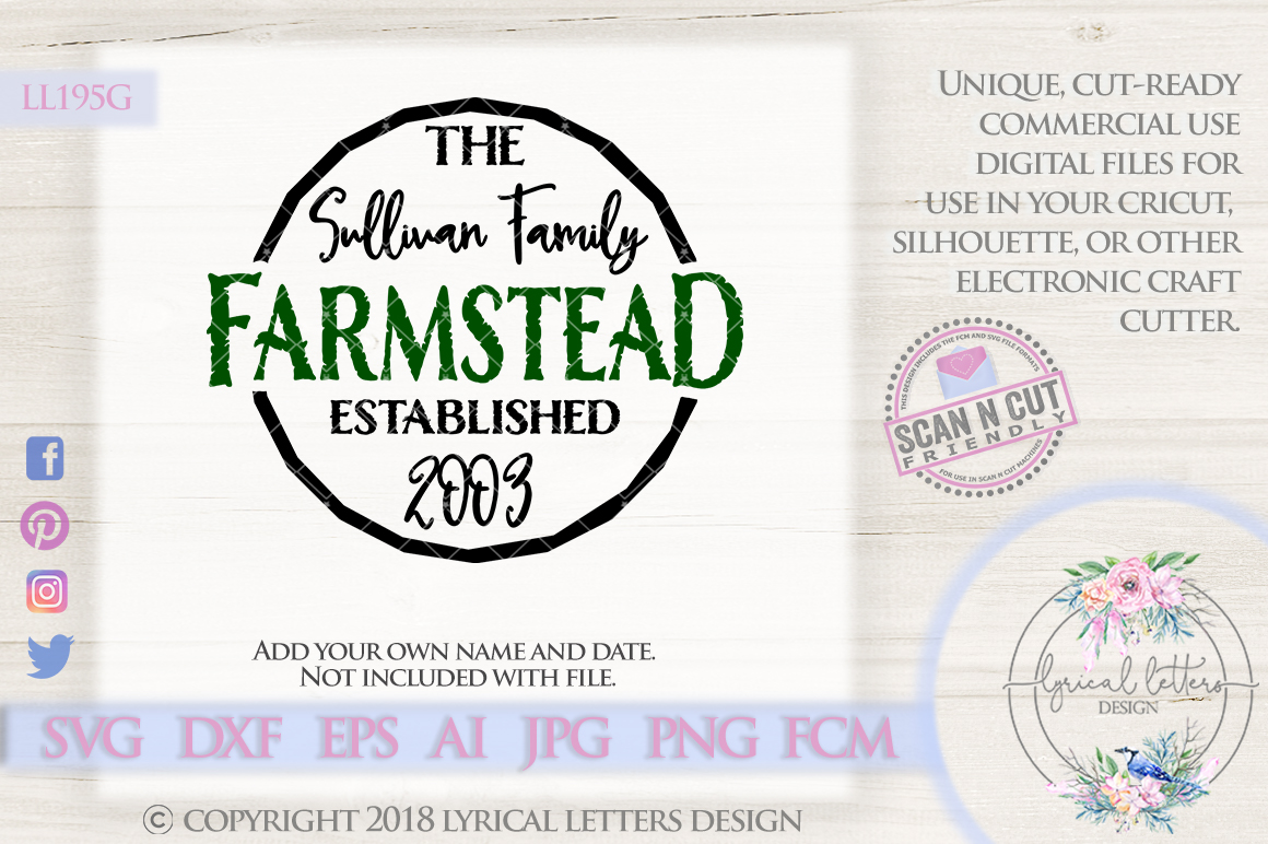 Download Family Farmstead Established Farmhouse SVG Cut File LL195G ...