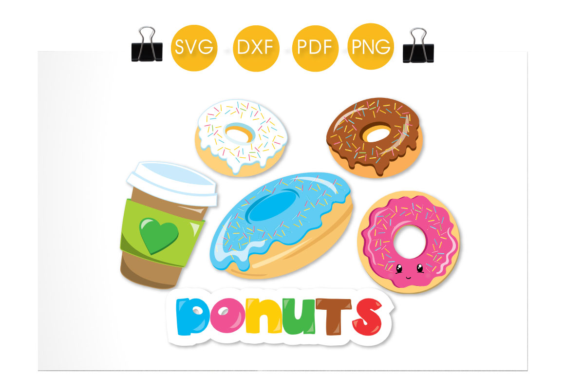 Donut Lovers cutting files svg, dxf, pdf, eps included ...