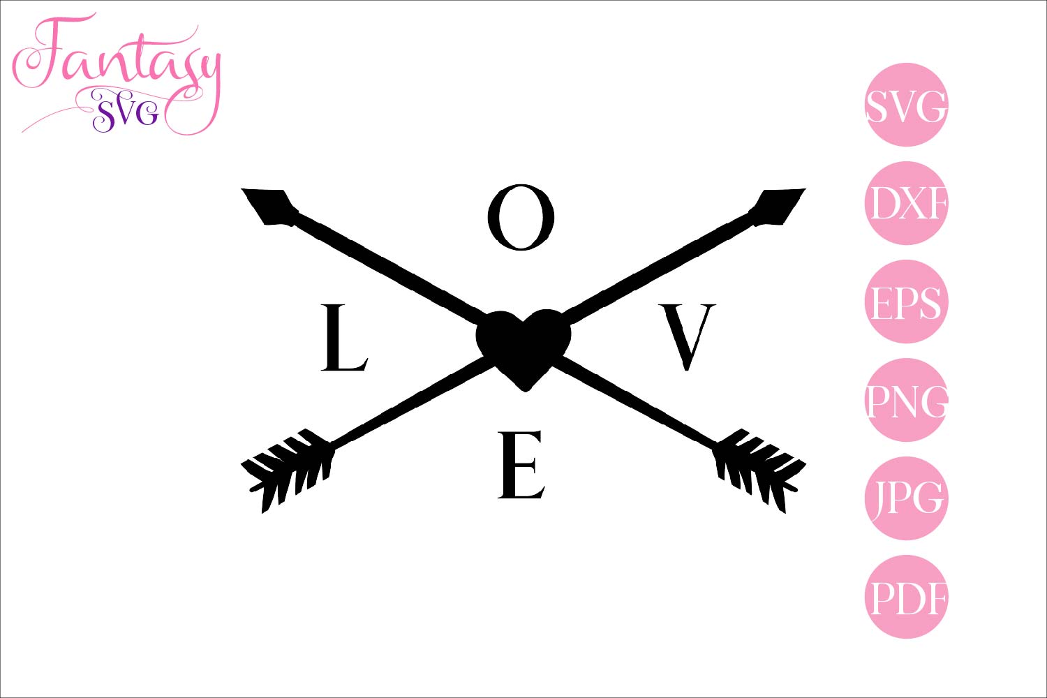 Download Love with arrows svg cut file for silhouette and cricut