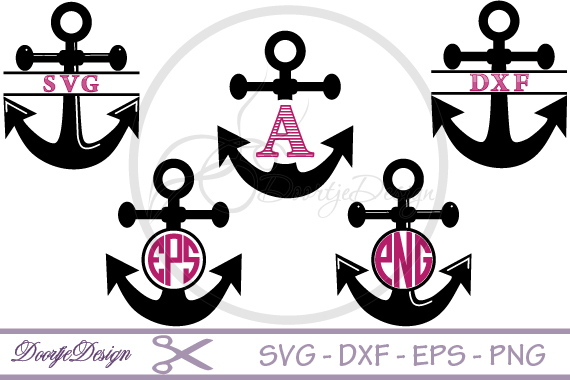 Anchor Monogram SVG files (42525) | Monograms | Design Bundles