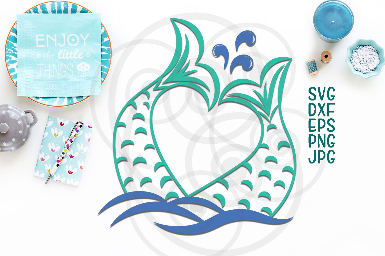 mermaid tail svg, mermaid tail heart monogram svg file ...