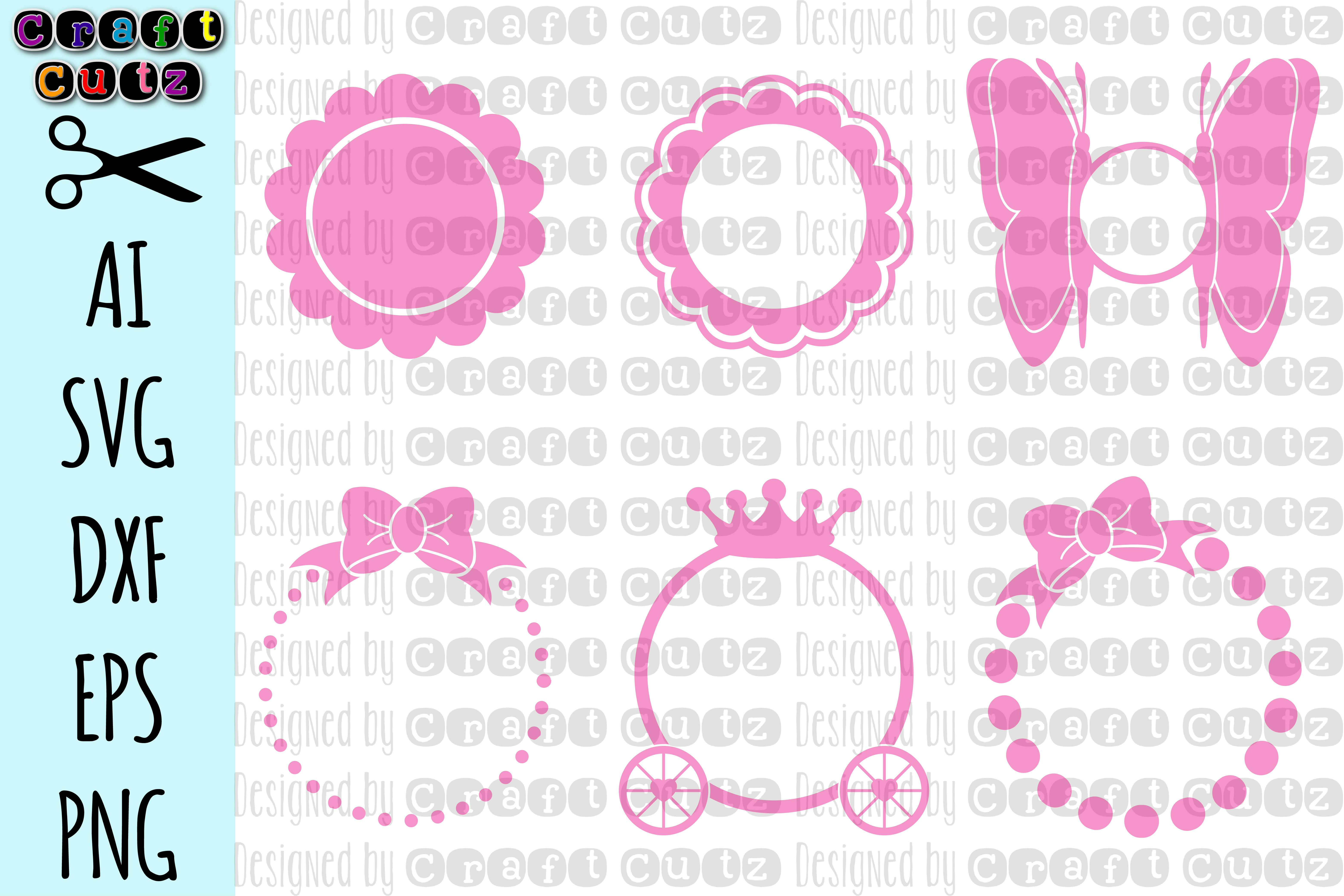 Girly Monogram svg, Monogram svg Set, Princess svg, Bow Monogram SVG